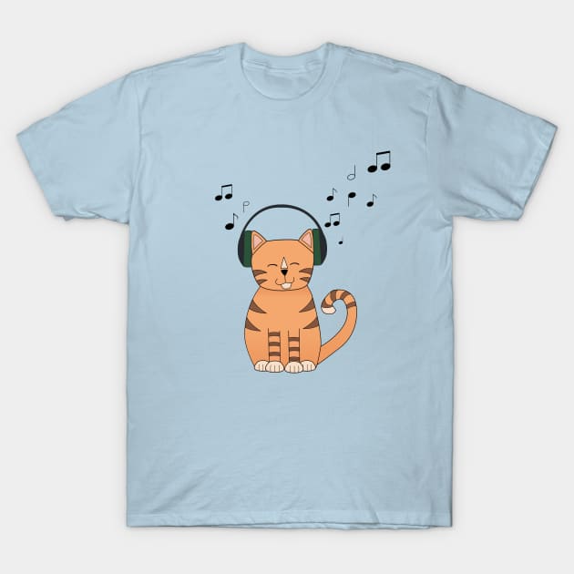 Musical Cat T-Shirt by MoggyCatDesigns